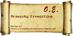 Oravszky Ernesztina névjegykártya